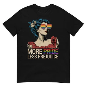 More Pride Less Prejudice Pride Month LGBTQ T-Shirt - Picture 1 of 17