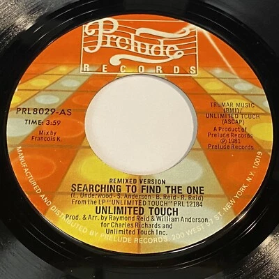 Unlimited Touch: Searching To Find The One (Remixed) 45 - Modern Soul Boogie - Image 1 of 2