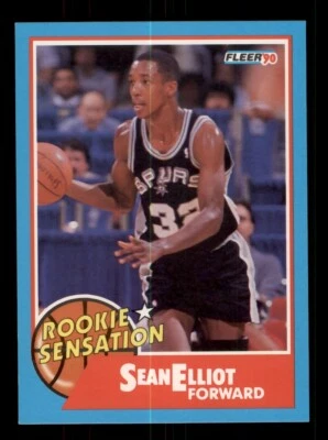 1990-91 FLEER ROOKIE SENSATION #2 SEAN ELLIOTT SAN ANTONIO SPURS - Image 1 of 2