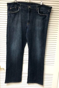 Lucky Brand Vintage Straight Jeans 38 Tag Men's 42 x 30 Whiskers Frayed Distress - Picture 1 of 12