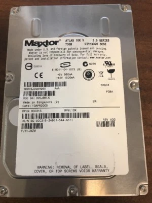 Maxtor Atlas OCC315 3.5" 73GB 10K Ultra320 SCSI Hard Drive - Image 1 of 4