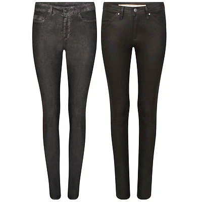 Women Sexy Casual Denim Pants Skinny Strech High Waist Jeans  wet look Trouser - Image 1 of 3