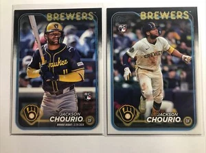Jackson Chourio (2) 2024 Topps Update #US155 & US240 ROOKIE RC CARDS BREWERS - Picture 1 of 3