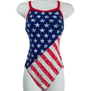 TYR Swimsuit Women's Sz 32 Red/White/Blue Star Spangled Diamondfit $65 Nwt - Picture 1 of 13