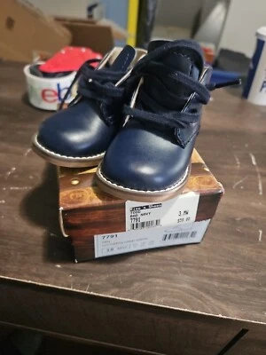FootMates Todd темно-синий кожаный, ребенка ясельного возраста обувь, читать запись  - Изображение 1 из 4