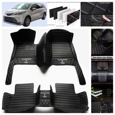For Toyota Sienna 7 Seats 2011-2017 Custom Car Floor Mats Leather Carpets Luxury Foto 1 de 4
