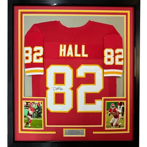 FRAMED Autographed/Signed DANTE HALL 33x42 Kansas City Red Jersey PSA/DNA COA - Picture 1 of 2