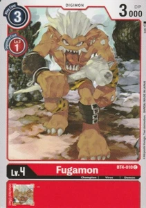 2021 BANDAI DIGIMON CARD FUGAMON BT4-010 C - RED - Picture 1 of 2