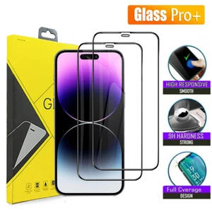 For iPhone 14 / 14 Plus / 14 Pro / 14 Pro Max Tempered Glass Screen Protector - Picture 1 of 15