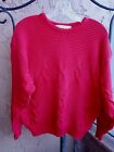 Women's VINTAGE red sweater, July 4th patriotic, M/L, cable shaker knit, Jantzen