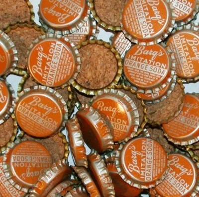 Soda pop bottle caps Lot of 12 BARQS ORANGE SODA cork lined unused new old stock - Image 1 of 2