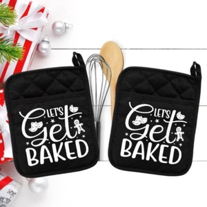 Let's Get Baked 1 - Portavasos - Horno Mitt - Hot Pad - Navidad - neo019blk - Imagen 1 de 1