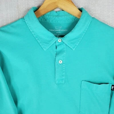 VINEYARD VINES Size XL Blue 100% Pima Cotton Mens Polo Shirt Whale Logo Golf - Image 1 of 4