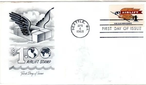 Sc# 1341 1$ Airlift Seattle Wash. 4. April 1968 Artmaster - Bild 1 von 1