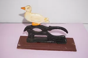 Cast Iron Duck Nutcracker wood base 7" - Picture 1 of 8