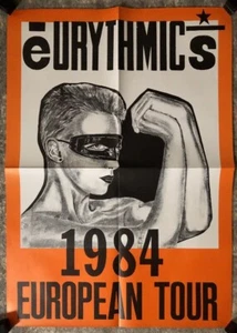 Eurythmics Vintage Poster 1984 European Tour Original Music Pin-up Concert Promo - Picture 1 of 11