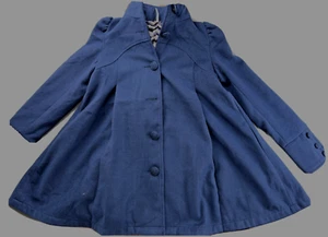 Free People Swing Pleated Button Down Retro Puff  Pea Coat Size 4 - Picture 1 of 8