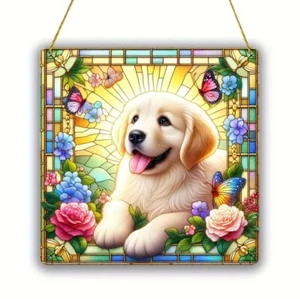 NEW 8”Golden Retriever Puppy Acrylic Window Decor Sun Catcher. Perfect! - Picture 1 of 6
