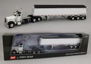 DCP 1:64 *WHITE & BLACK* Peterbilt 379 Day Cab & LODE KING GRAIN TRAILER *NIB* - Picture 1 of 7