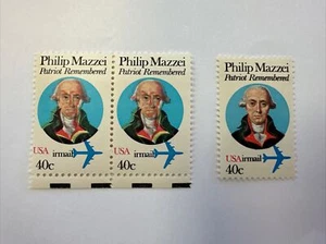Lot of Two 1980 C98A 40c AIRMAIL PHILIP MAZZEI MAJOR COLOR SHIFT ERROR - Picture 1 of 6
