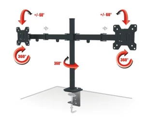PC Monitorhalterung RE2 2 Tischhalterung 13-27 Zoll horizontal/vertikal drehbar - Bild 1 von 5