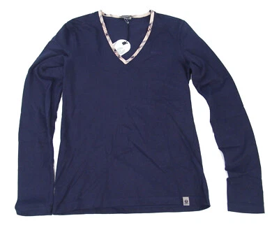 Suéter Original Belstaff Longton Azul Marino Cuello en V Mezcla Algodón/Cachemira Talla 42 Foto 1 de 4