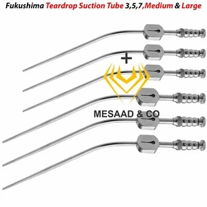 New Fukushima Teardrop Suction Tube Fr 3,5,7 Medium & Large 6 PCs Set Surgical - Picture 1 of 3