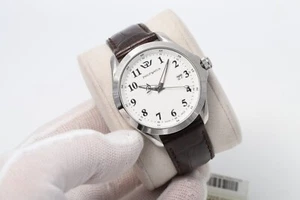 Philip Watch 41 mm White Dial Date Stainless Steel Case Men's Watch - Picture 1 of 10