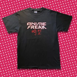 Y2K nEW Anime Freak 2003 Fashion Victim Mens M Faded Spell Out T-Shirt Black - Picture 1 of 7