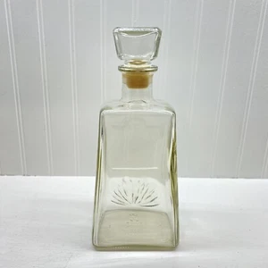 Vtg Clear Glass Decanter With Stopper Liquor Bottle Whisky Empty 1800 - Picture 1 of 10