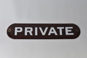 NOS Porcelain PRIVATE  Sign White Letters Enamel Door Antique Rare Advertising - Picture 1 of 5