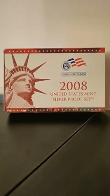2008 US Mint Silver Proof 14 Coin Set with Original Packaging w/COA - Image 1 of 4
