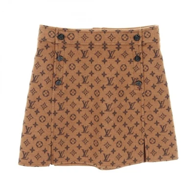 LOUIS VUITTON Monogram skirt RW201W QS3 FISK01 wool Brown Used Women #34 - Изображение 1 из 4
