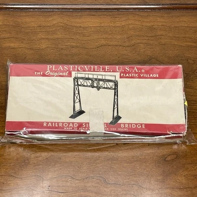 Vintage Plasticville USA Railroad Signal Bridge SG 3 Original Unopened Box RARE - Image 1 of 2