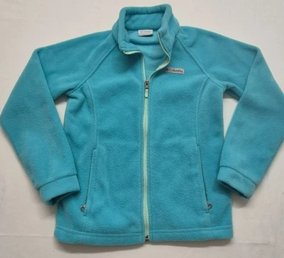 Columbia Outdoor girl's teal blue full zip fleece high neck jacket sz M (10/12) - Image 1 of 4