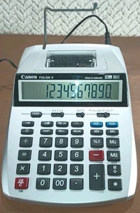 Canon P23-DH V Tischrechner Uhr Kalender 12 Ziffern 2 Farbdruck funktioniert - Bild 1 von 11