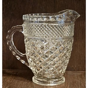 Vintage Anchor Hocking Wexford Milchkännchen Glas Rautenmuster klar - Bild 1 von 4