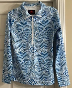 CK Bradley 1/2 Zip Stretch Graphic Athletic Pullover Top Women's Sz M! - Picture 1 of 6