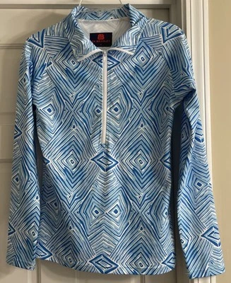 CK Bradley 1/2 Zip Stretch Graphic Athletic Pullover Top Women's Sz M! - Image 1 of 4