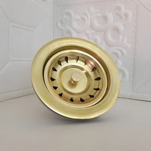 Colino e tappo per lavello cucina in ottone non verniciato - Foto 1 di 5