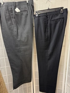 Andre Lanzino, Herren, 2 Hosen, dunkelgrau, schwarz, Größe 36, Viskose, klassisch, Reißverschluss, Knopf.! - Bild 1 von 13