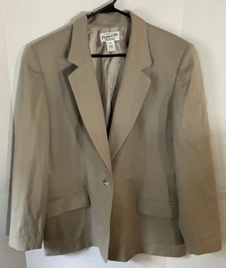 Vintage Pendleton Blazer Jacke Damen 16 hellbraun Kerb Revers Langarm 100% Wolle - Bild 1 von 9