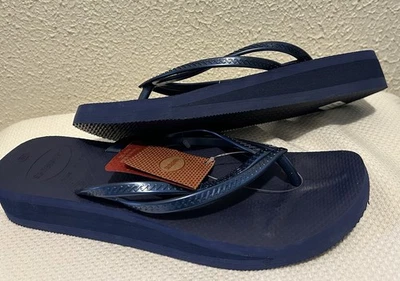 Sandalia Chanclas Havaianas Para Mujer Azul Marino Talla EE. UU. 10.5 NUEVA CON ETIQUETAS Foto 1 de 4