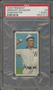 1909 T206 GERMANY SCHAEFER FAIR PIEDMONT 350-460 PSA 1.5MC WASHINGTON SENATORS - Picture 1 of 2