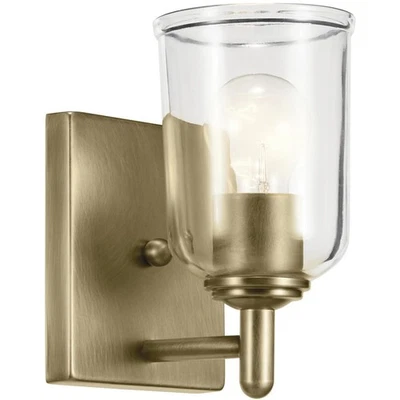 Kichler Lighting 45572NBRCLR Shailene Wall Sconce Natural Brass - Image 1 of 4