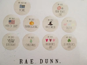 Rae Dunn 10 Stück Baby Meilensteinscheiben Mein erster Tag Zuhause und Feiertage - Bild 1 von 4