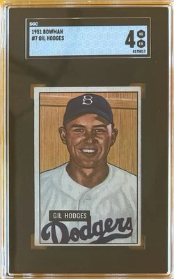 1951 Bowman - #7 Gil Hodges - SGC 4 - Image 1 of 2
