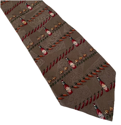 tabasco brown Classic silk stripe pattern neck tie necktie hot sauce chili usa - Image 1 of 4