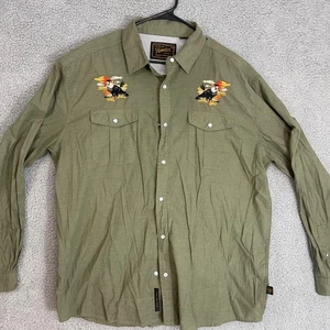 Howler Bros Gaucho Snapshirt Size XL Long Sleeve Western Embroidered Green Shirt - Picture 1 of 12