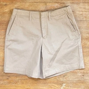 Lands End Khaki Shorts Womens Size 6 Twill Cotton Chino 7" Inseam - Picture 1 of 4